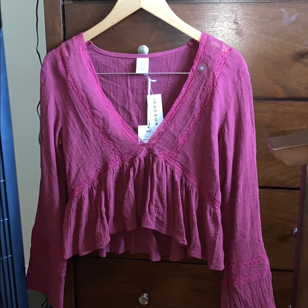 maroon loose blouse